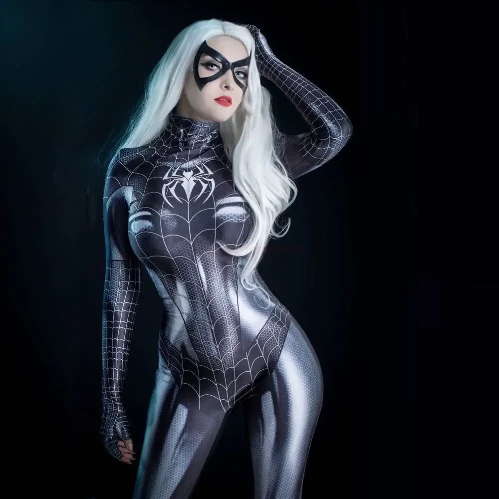 Black Cat Superhero Cosplay Bodysuit For Girls