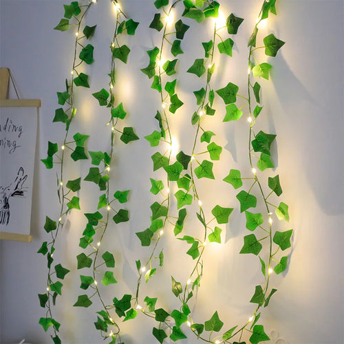 2M Green Ivy Leaf String Lights – Artificial Vine Fairy Lights for Room & Party Decor