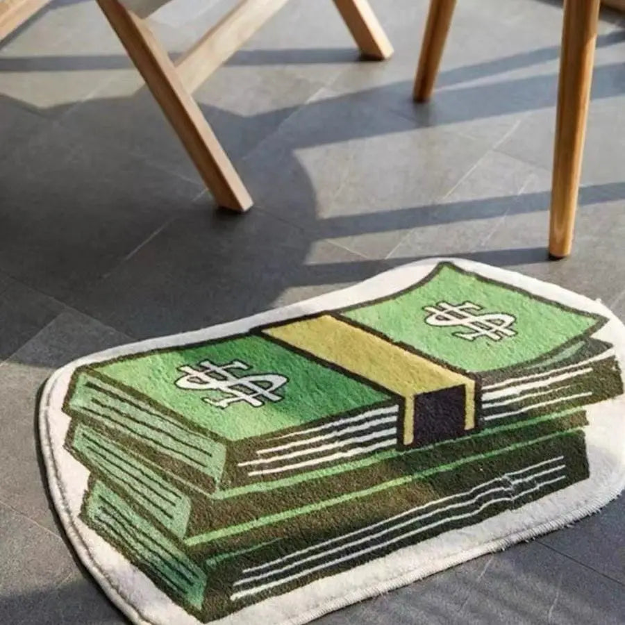 Absorbent Non-slip Decorative Bedside Clam Money Rug