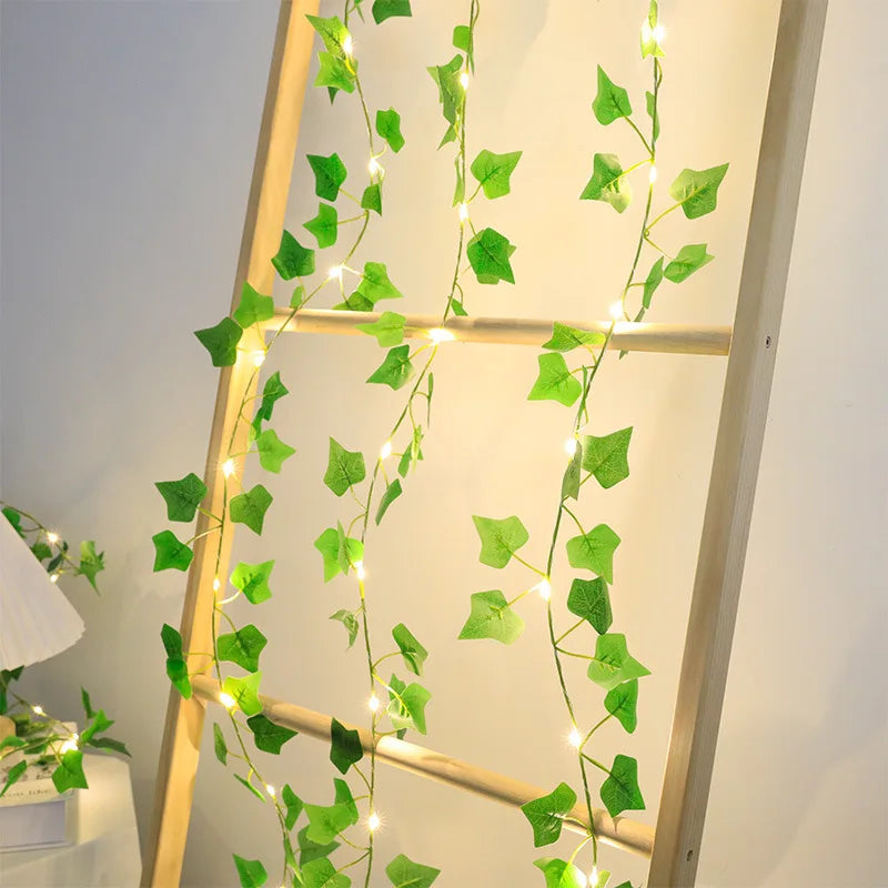 2M Green Ivy Leaf String Lights – Artificial Vine Fairy Lights for Room & Party Decor