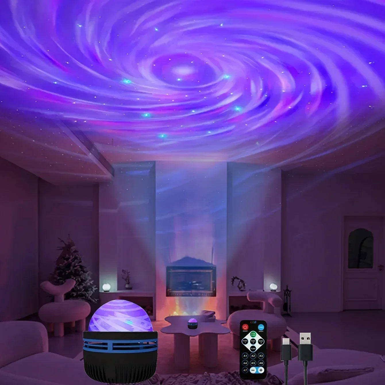 LED Galaxy Projector Light Multi-color With Remote Control
