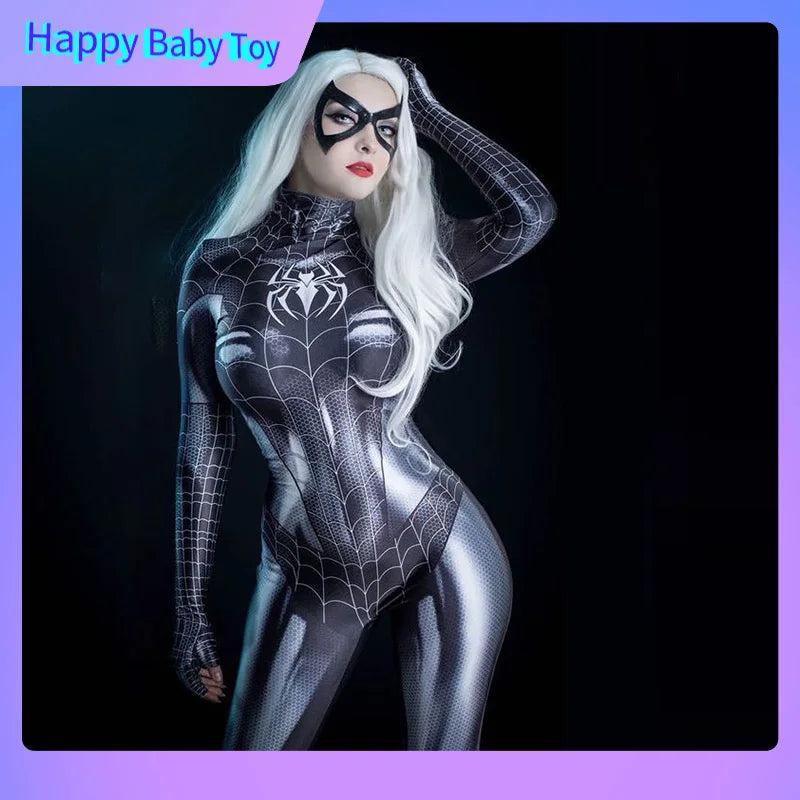Black Cat Superhero Cosplay Bodysuit For Girls