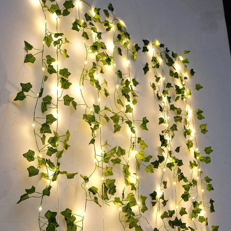 2M Green Ivy Leaf String Lights – Artificial Vine Fairy Lights for Room & Party Decor