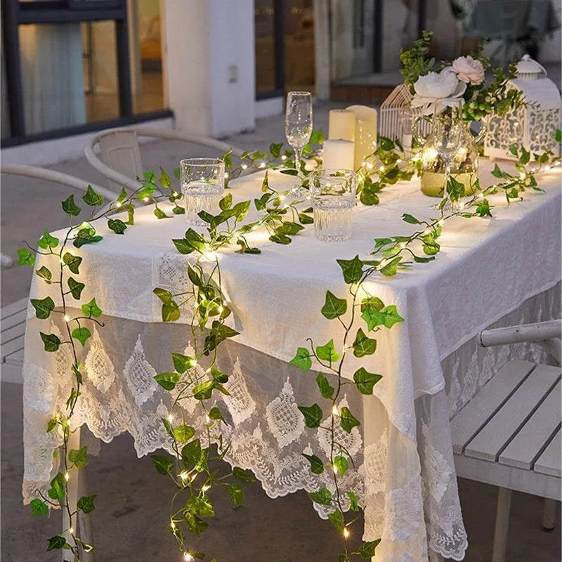 2M Green Ivy Leaf String Lights – Artificial Vine Fairy Lights for Room & Party Decor