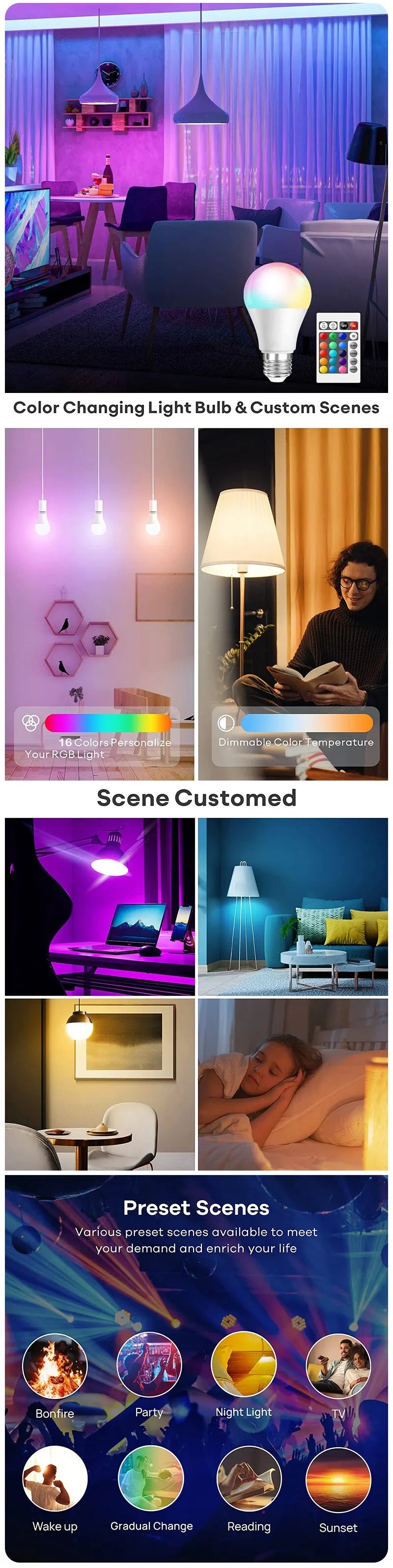 16 Colors RGB Bulb LED Multicolor Bulb With Remote Control