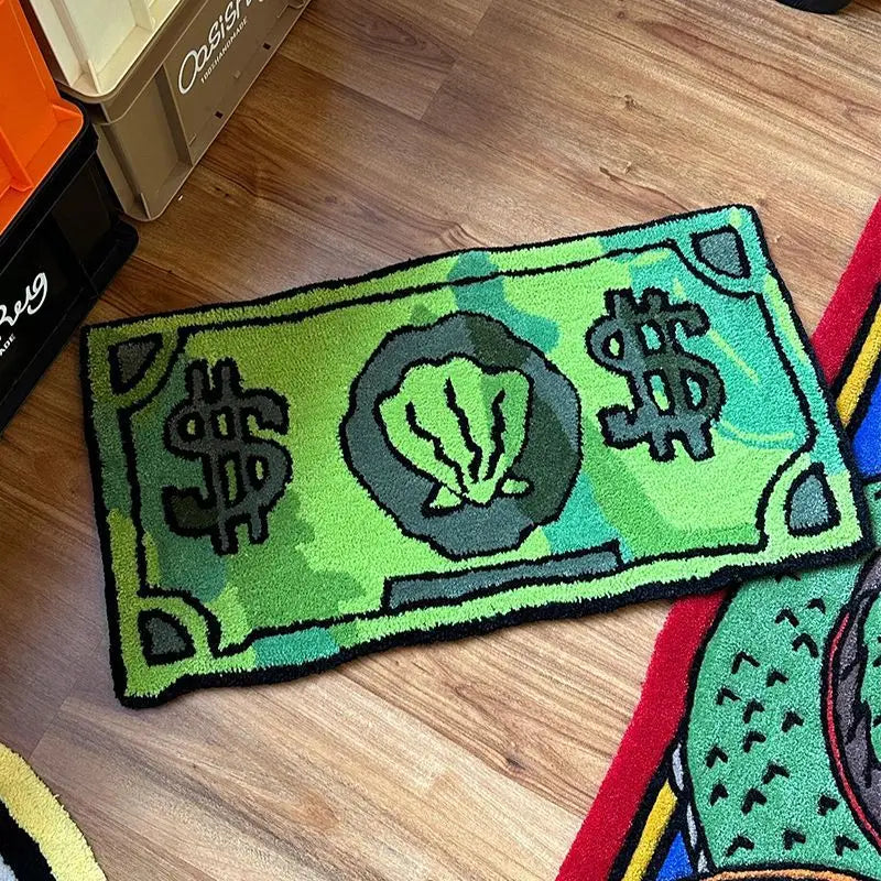 Absorbent Non-slip Decorative Bedside Clam Money Rug